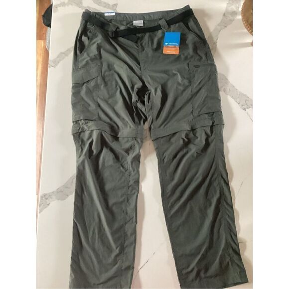NEW Columbia Men’s Silver Ridge Convertible Hiking Pants Belted Sz 38x32 Omni Sh - Picture 2 of 10